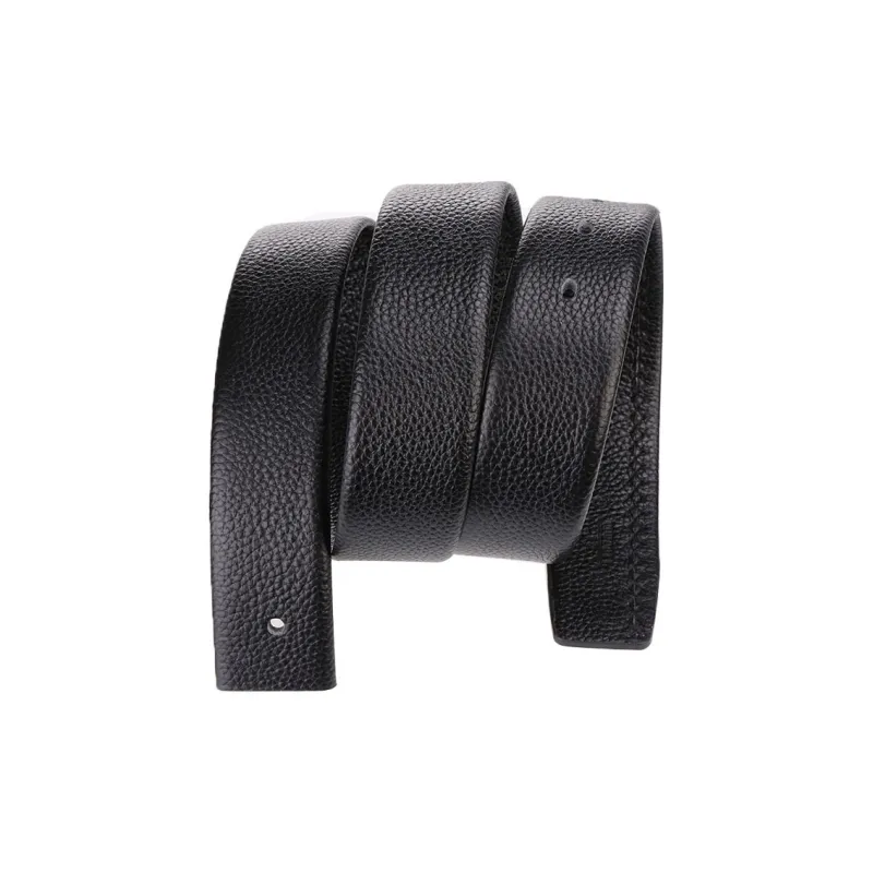 Cows Reign Litchi Grain Leather Belt With No Head No Head Button And Leather Strap Leather Belts Men's-2