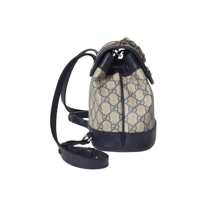 GUCCI Ophidia GG Supreme Canvas Backpack Mini Women's Beige & Blue-2