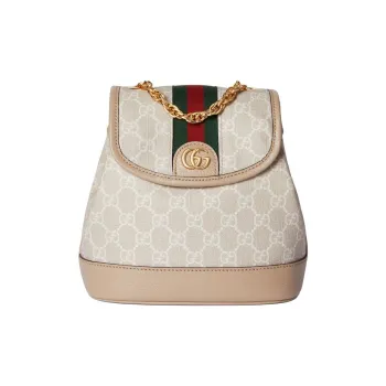 GUCCI Ophidia Canvas Backpack Mini Women's Beige & White