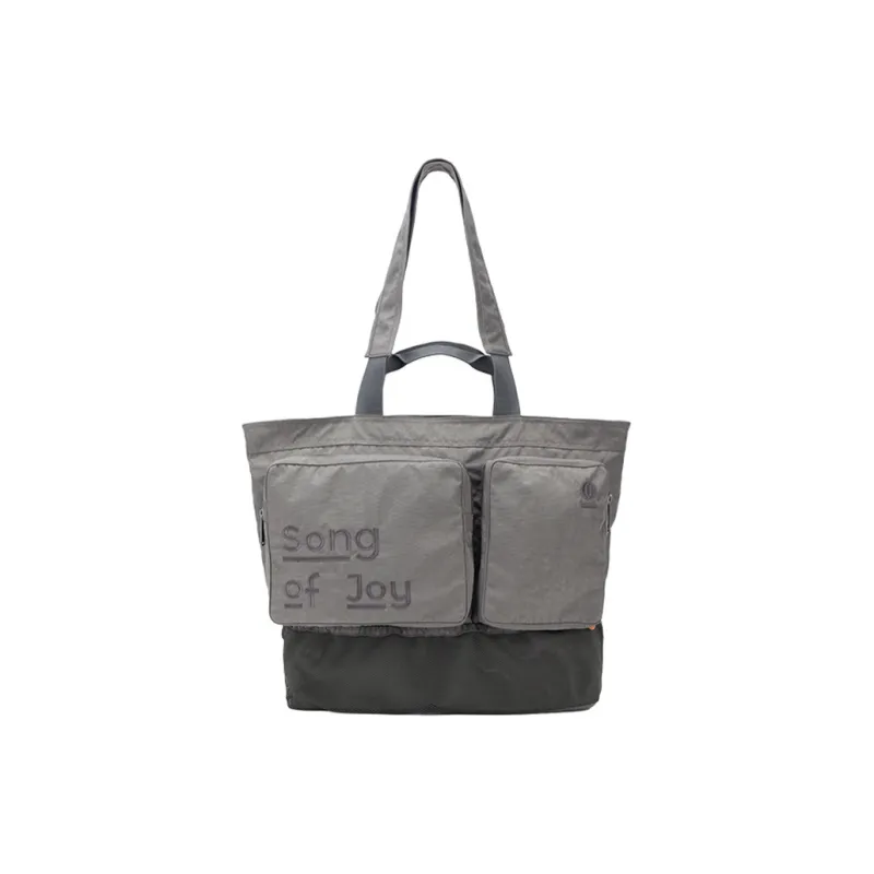 SONG OF JOY Water Repellent Techwear Nylon Unisex One Shoulder Tote Large Size Unisex Step Green/Humorous Black-8