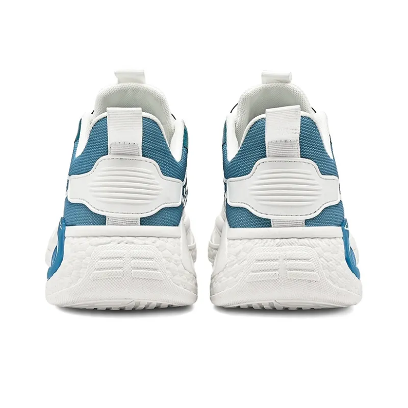 Binary Low Top Running Shoes Men's White Blue-4