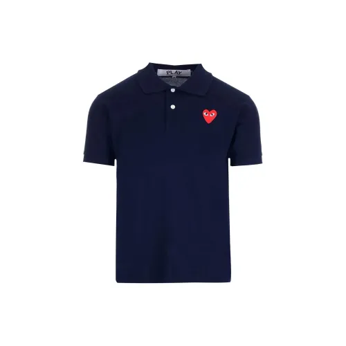 CDG Play Polo Shirts Unisex Marine Blue