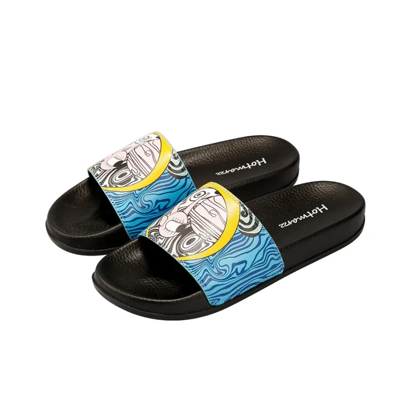 HOTMARZZ Slide Slippers Unisex Black/White-4
