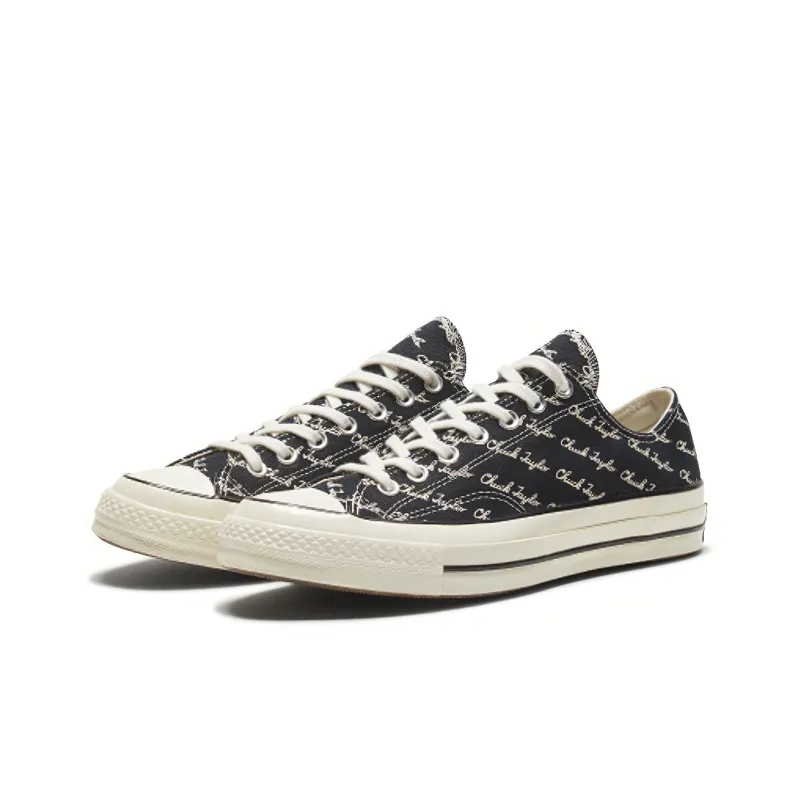 Chuck 70 Converse Low 'Scripted Signature Print Black Egret'-2