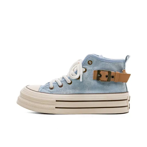 WARRIOR Canvas Shoes Women's Low-Top Light Blue