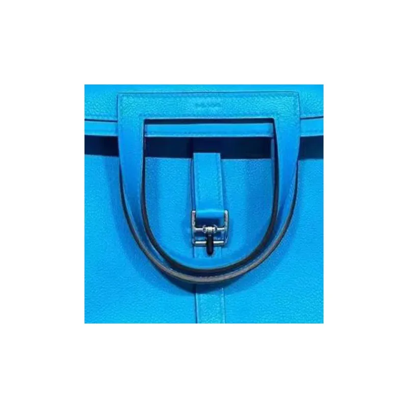 HERMES Halzan Evercolor Calfskin Horse Shoe Bag Handbag Shoulder Bag Crossbody Bag Women's 0F Bleu Frida Frida Blue-4