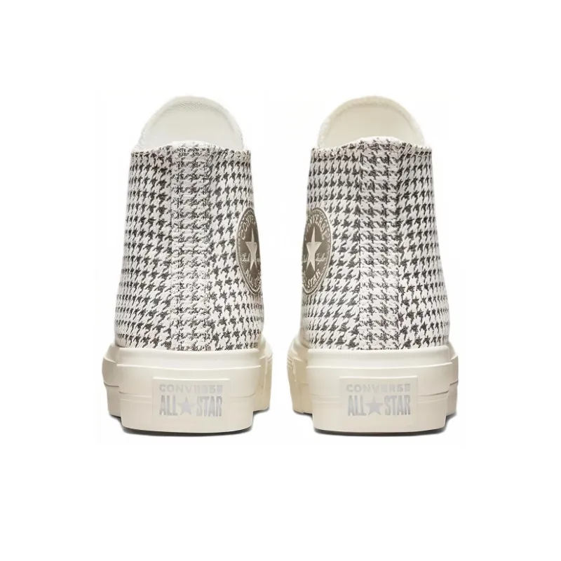 Converse Women's Chuck Taylor All Star Lift Platform High 'Houndstooth Shine Egret Pure Silver' Women's-4