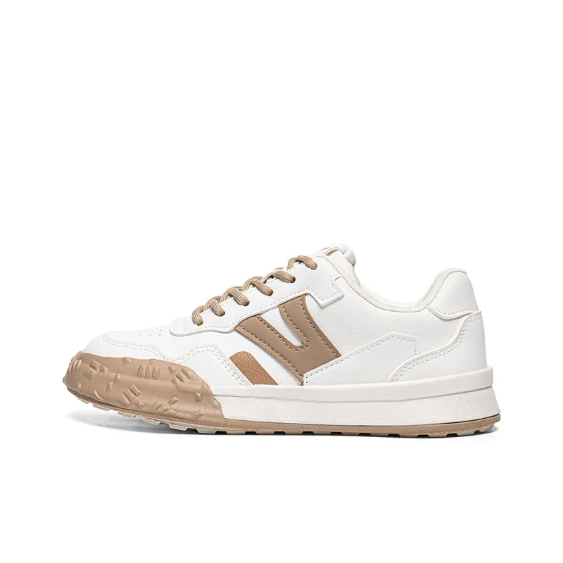 Warrior Durable Lightweight And Breathable Low-Top Skateboard Shoes Women's Light Beige Brown-0