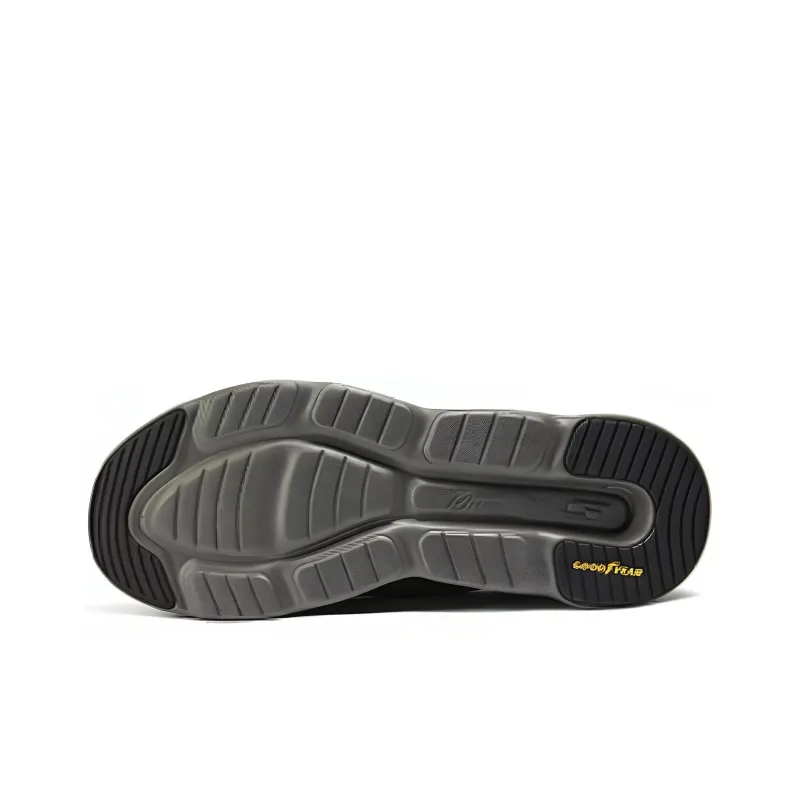 Skechers Cushioned Slip Resistant Low Top Casual Running Shoes Men's Black Gray Color-3