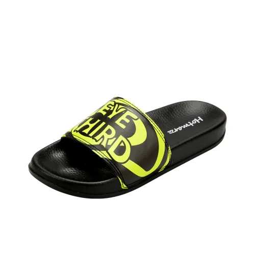 HOTMARZZ Slide Slippers Unisex Black/Neon Green