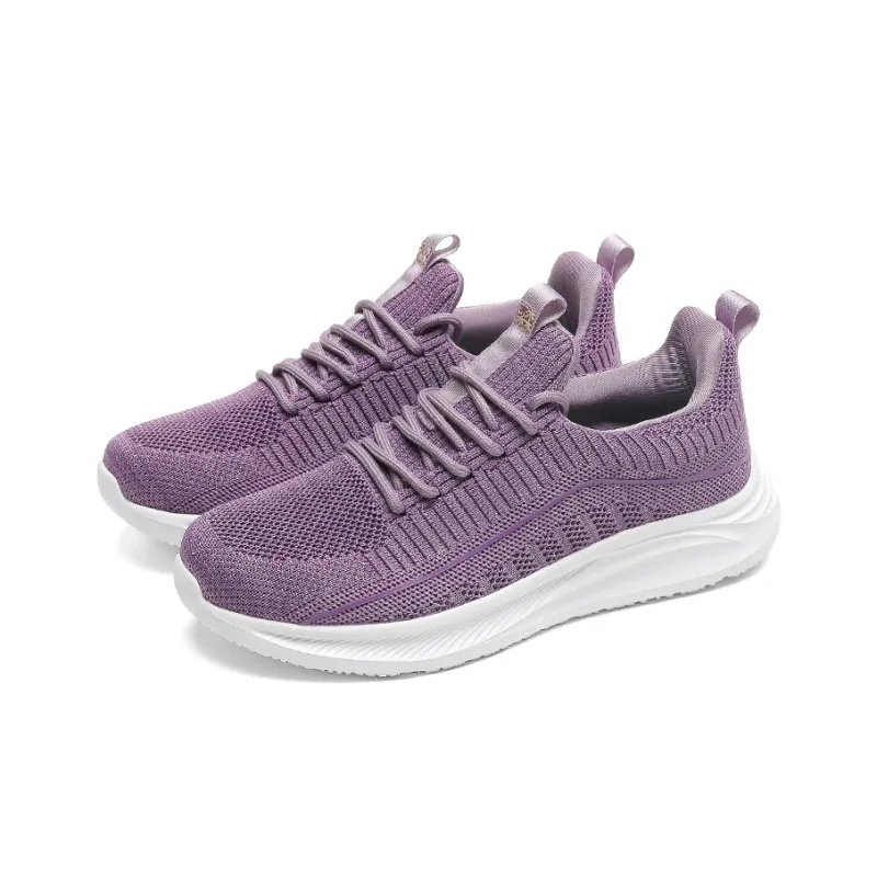 Mulinsen Breathable Quick Dry Support Lightweight Height Increasing Rebound Low Top Running Shoes Unisex Lilac-2