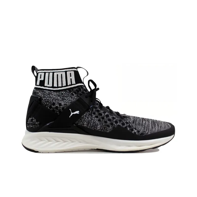 PUMA Ignite EvoKnit Black/Quiet Shade White-1