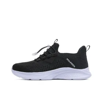 Mulinsen Running Shoes Women's Low Top Black White/Lotus Root Powders/Russet Red