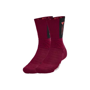 Under Armour Playmaker Project Rock Dwayne Johnson Mid Calf Socks Unisex 1 Pack Deep Crimson
