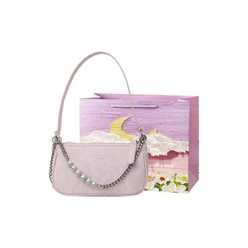 Bansusu PU Portable Crossbody Bag, Shoulder Bag Women's Pink/Silver/Ecru/Black-5