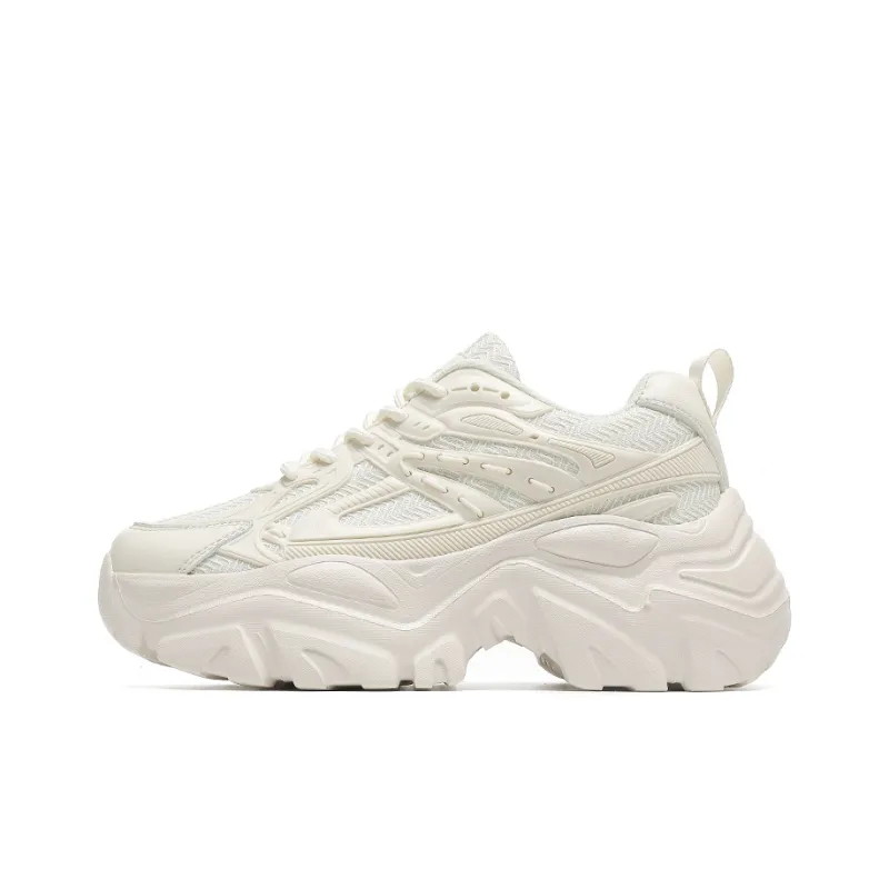 Mulinsen Height Increasing, Balance, Lightweight, Breathable, Slip Resistant Low Top Chunky Sneakers Women's White-0