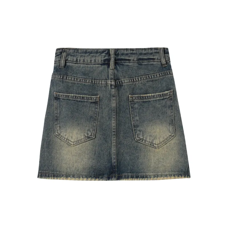XUANSHU Denim Short Skirts Women's-1