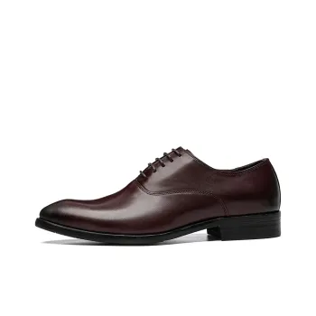 ASTON M.JAZZ Dress Shoes Men Low Top Black/Burgundy/Coffee