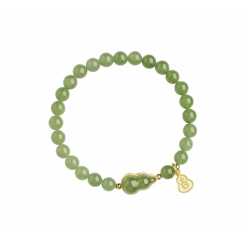 Muyan Colored Glaze Double Happiness Beaded Bracelet Women's-0