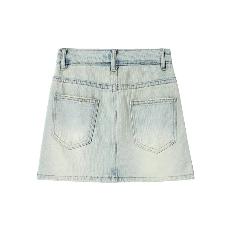 XUANSHU Denim Short Skirts Women's-7