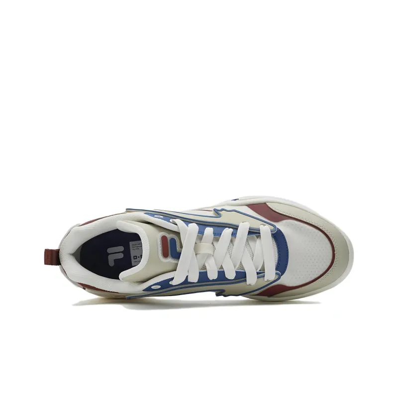 FILA FUSION DESPERADO LOW Low Anti Slip Wear Resistant Low Top Vintage Basketball Shoes Men's White Red-1