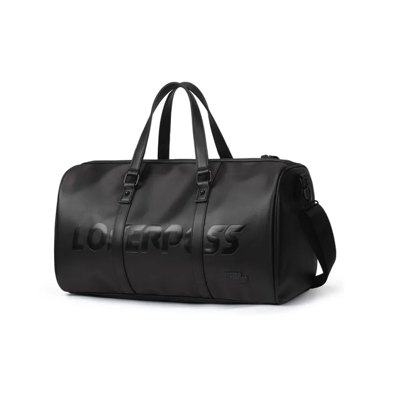 LOVERPUSS Polyurethane Gym Bag Large Size Unisex Cool Black-2