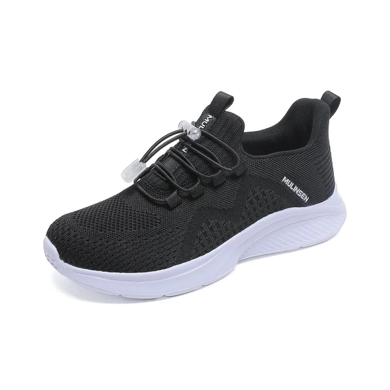 Mulinsen Running Shoes Women's Low Top Black White/Lotus Root Powders/Russet Red-2
