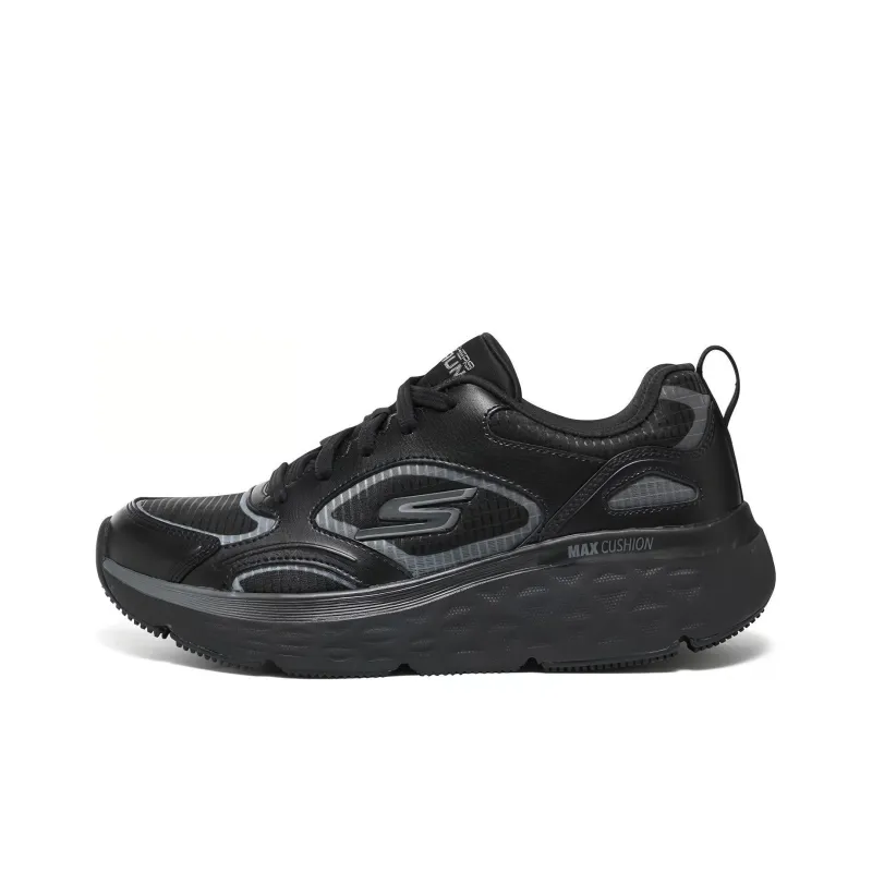 Skechers Cushioning Wear Resistant Low Top Casual Running Shoes Women's Black-0