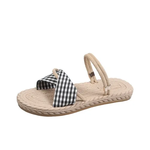 Flamingo Leather Patchwork Odor-Resistant Slide Slippers Women's