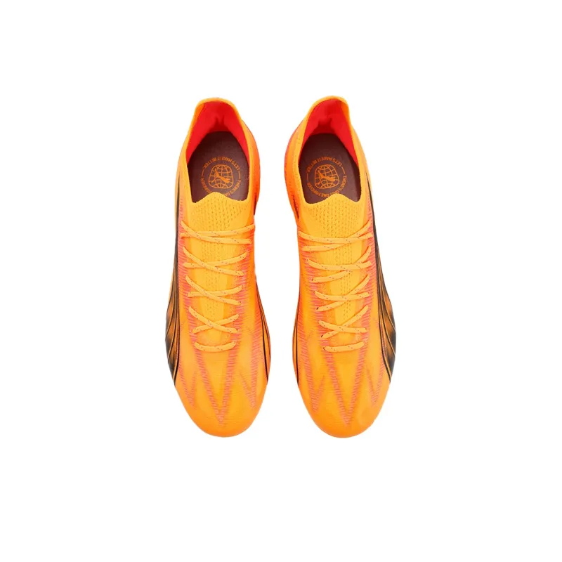 PUMA Ultra Ultimate MG Rubber Short Studs Non slip Lightweight Soccer Shoes Unisex Orange-2