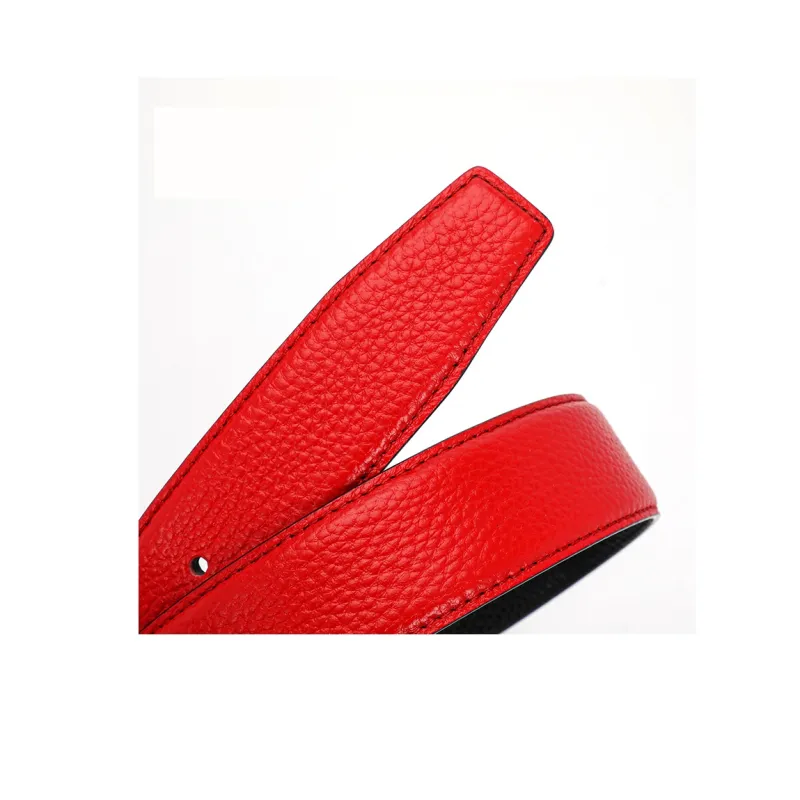 SHERIDan Zodiac Year Open Red Business Pin Buckle Cow Leather Belt Men's Red Width 3.5CM-3