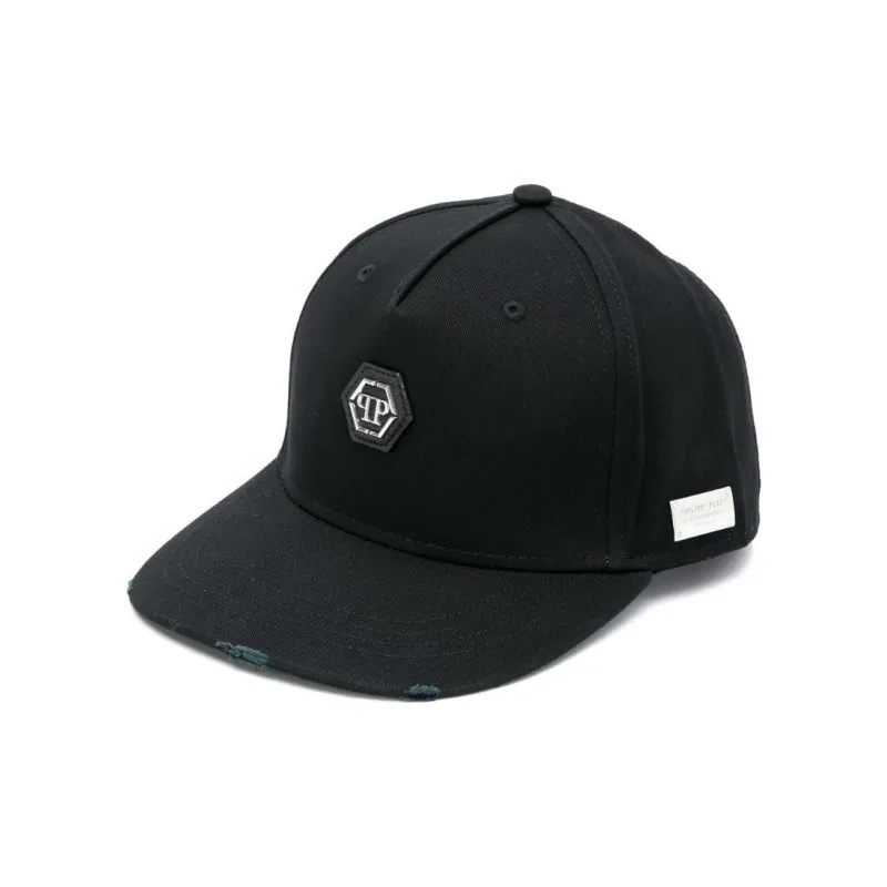 PHILIPP PLEIN Cotton Baseball Caps Men's Black-0