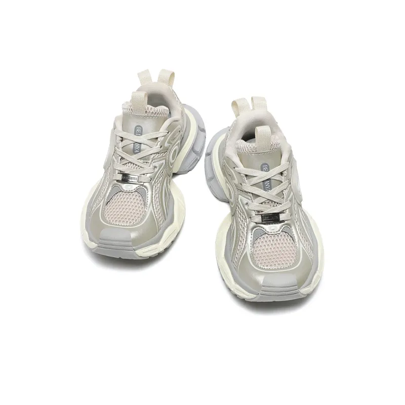 BEILIANYA Chunky Sneakers Unisex Low Top Beige Green/White Gray-20