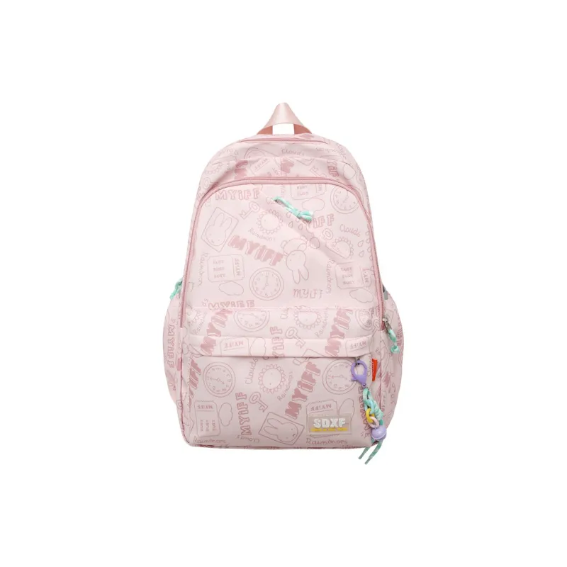 Alcohol Dragon Nylon Backpack Regular Women's Multicolor-13