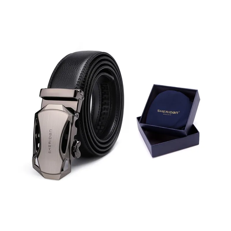 SHERIDan Business Casual Automatic Buckle Leather Belts Men's Width 3.4cm-3