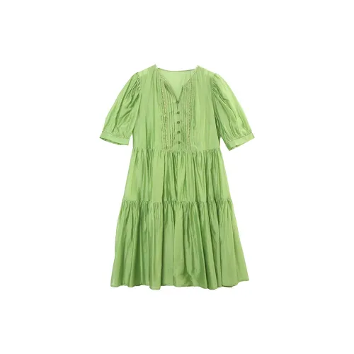 IVENI Short-Sleeved Dresses Women's Lime Green