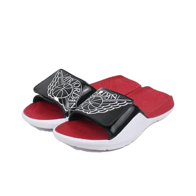 Jordan Slide Slippers Women's Black Red White-2