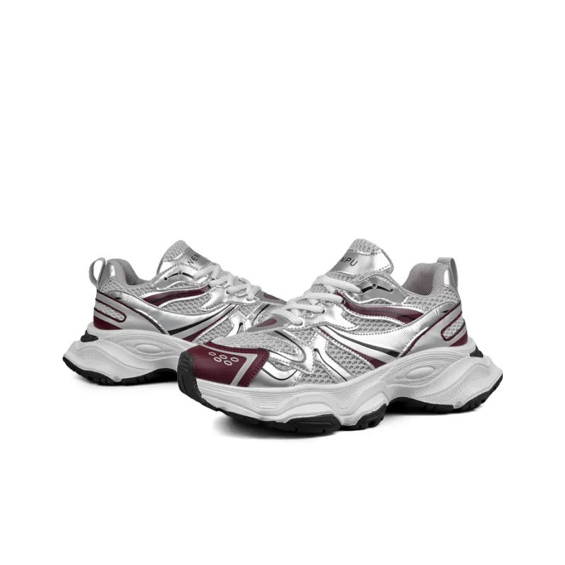 WENPU Cushioning Moisture Wicking Lightweight Low Top Chunky Sneakers Women's-4