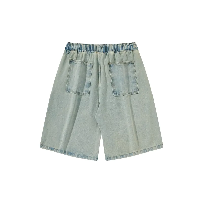VniVerseVClub Denim Shorts Men's Light Blue-11
