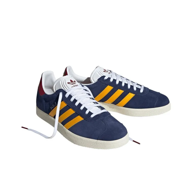 Adidas Originals Gazelle Dark Blue Crew Yellow Burgundy-2