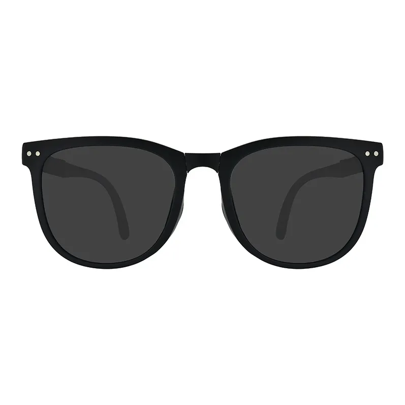Ournor TR/Memory Plastic Square Sunglasses Unisex Black-3