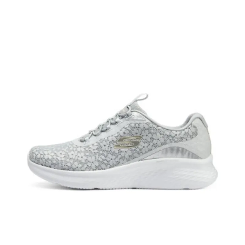 Skechers Shock Absorbers With Slip Resistant And Abrasion Resistant Properties Low Top Running Shoes Women's Light Gray-0