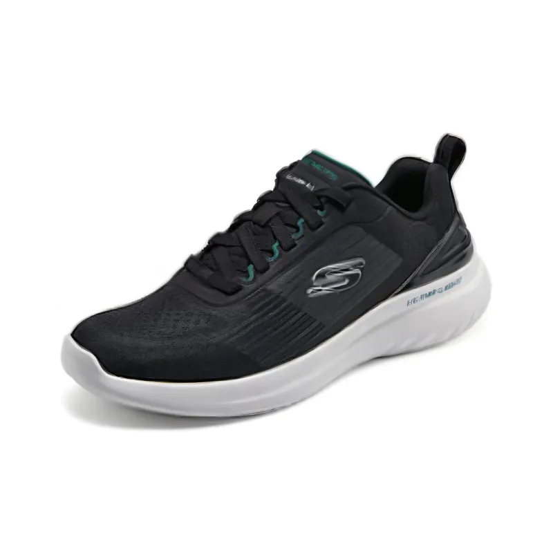 Skechers BOUNDER 2.0 Anti-Slip And Wear-Resistant Breathable Low-Top Casual Running Shoes Men's Black Blue-2