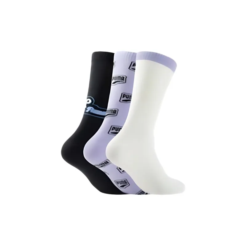 PUMA 3P APAC Mid Calf Socks Unisex 3 Pack Light Purple+White+Black-1