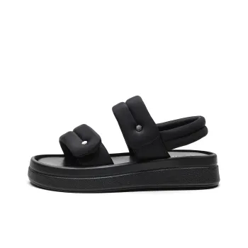 JOSINY Beach Sandals Women's Black, Ecru