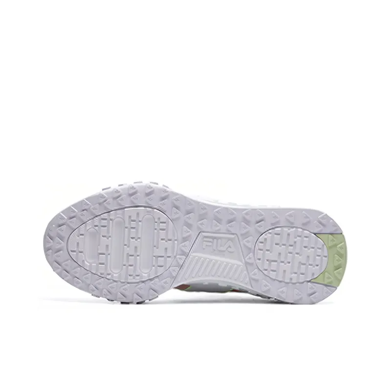 FILA Brick Cushioning Anti Slip And Wear Resistant Low Top Casual Shoes Women's White Pink-4