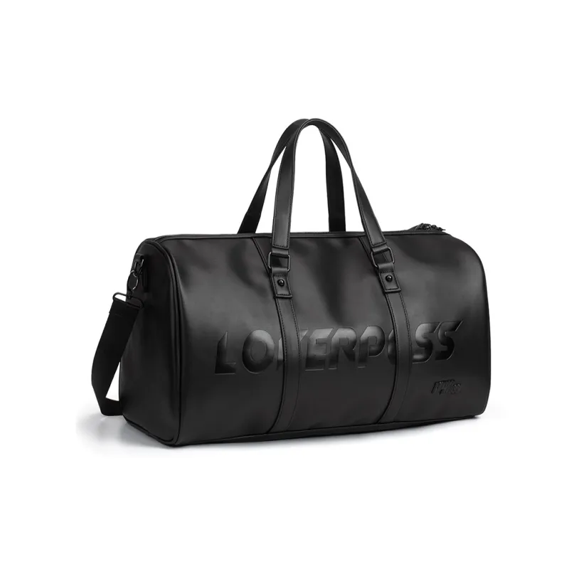 LOVERPUSS Polyurethane Gym Bag Large Size Unisex Cool Black-1