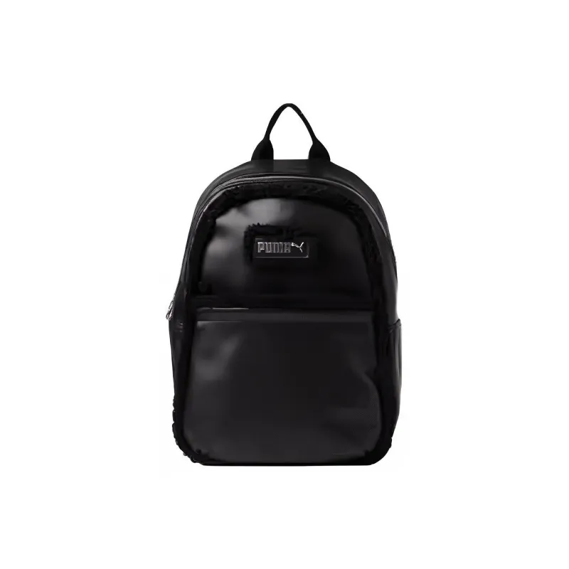 PUMA Leather Polyester Backpack Regular Unisex Black-3