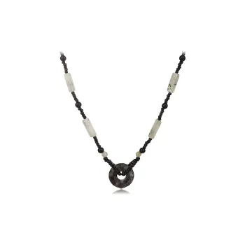 WANLIACC Resin Ink Wash Peace Buckle Necklace Unisex