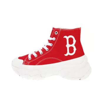 MLB Chunky High Anti Slip Wear Resistant High Top Canvas Shoes Unisex Red